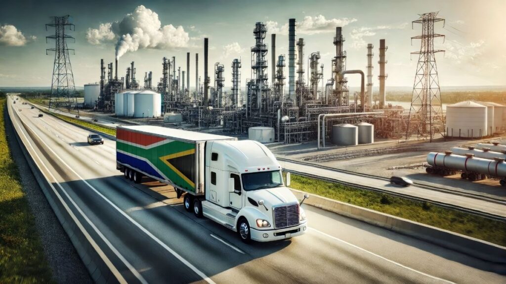 A representation of an oil refinery in South Africa